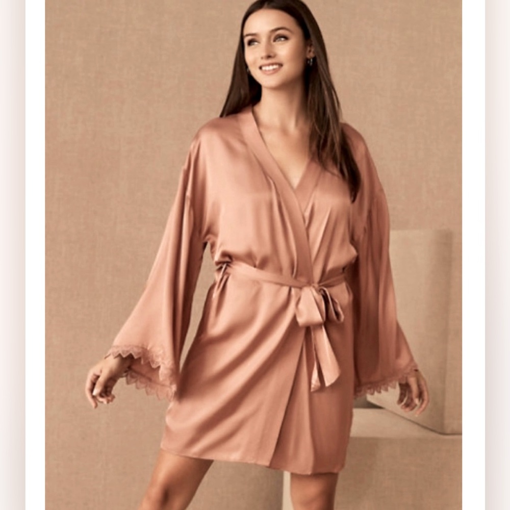 BHLDN Matine mauve pink robe, size S